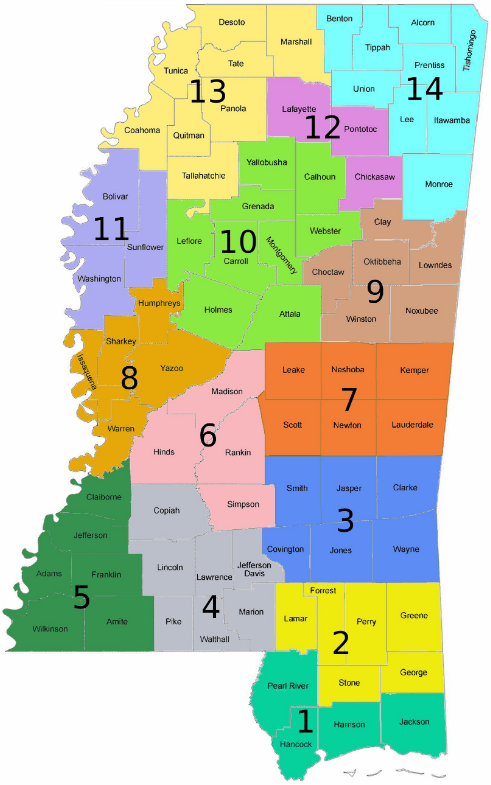 BPI District Inspector Map | Mississippi Department of Agriculture and ...